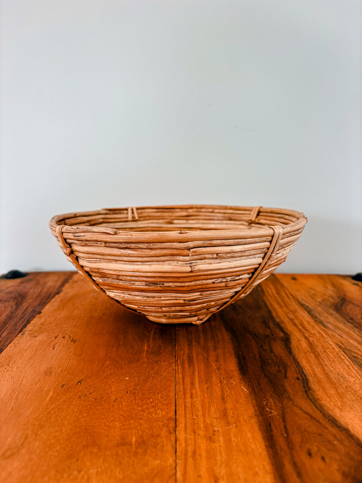 Vinatage Coiled Pencil Reed Bowl