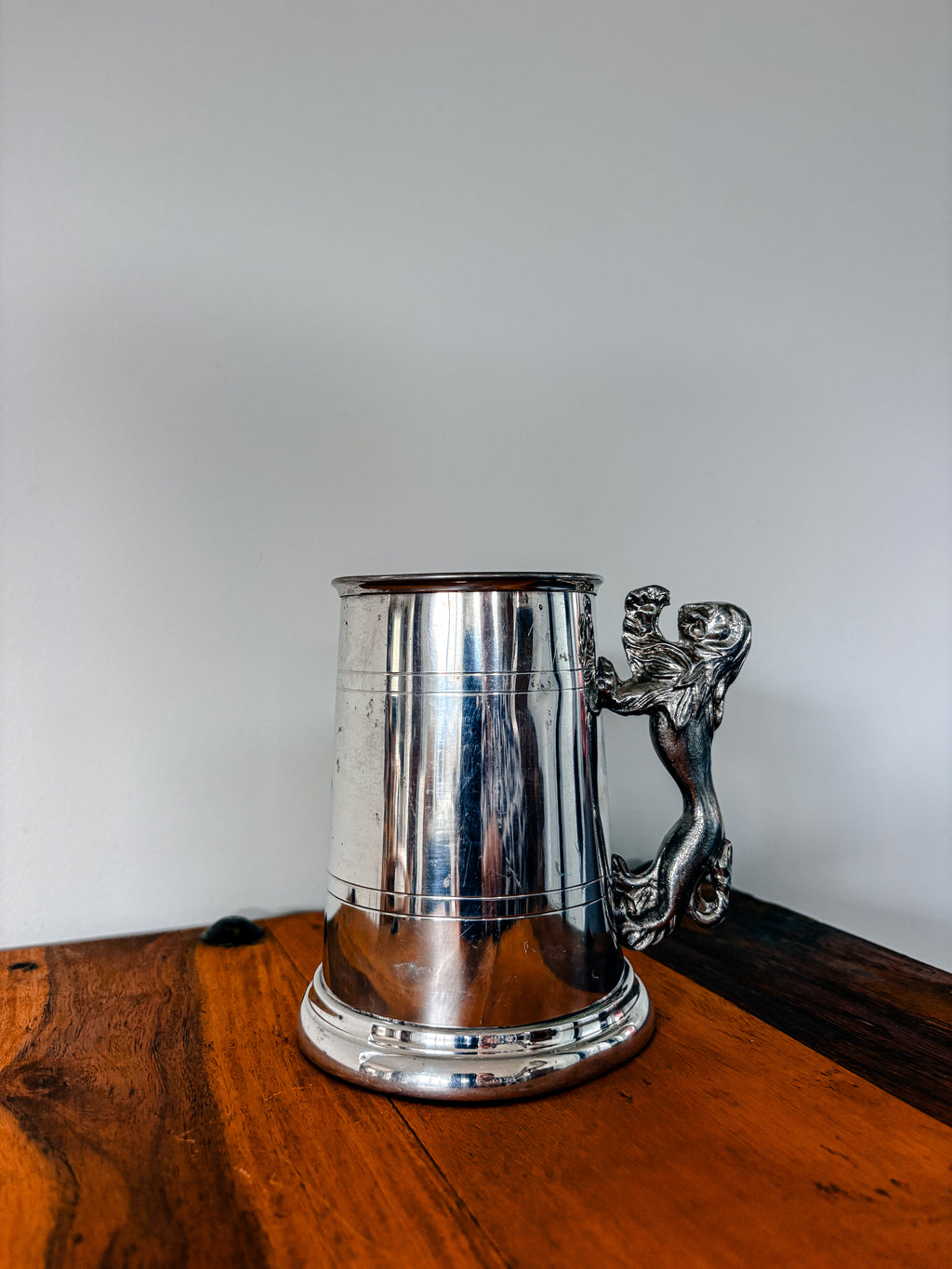 English Pewter Lion Handle