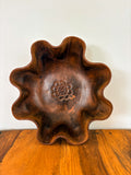 Genuine Leather Scalloped Edge Bowl