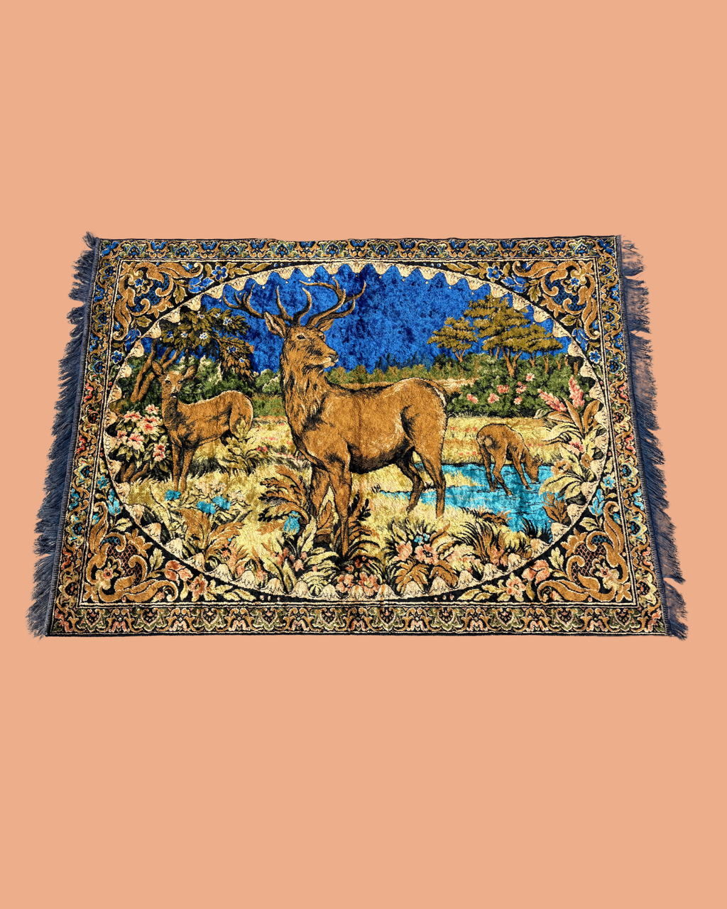 Vintage Deer Tapestry Rug