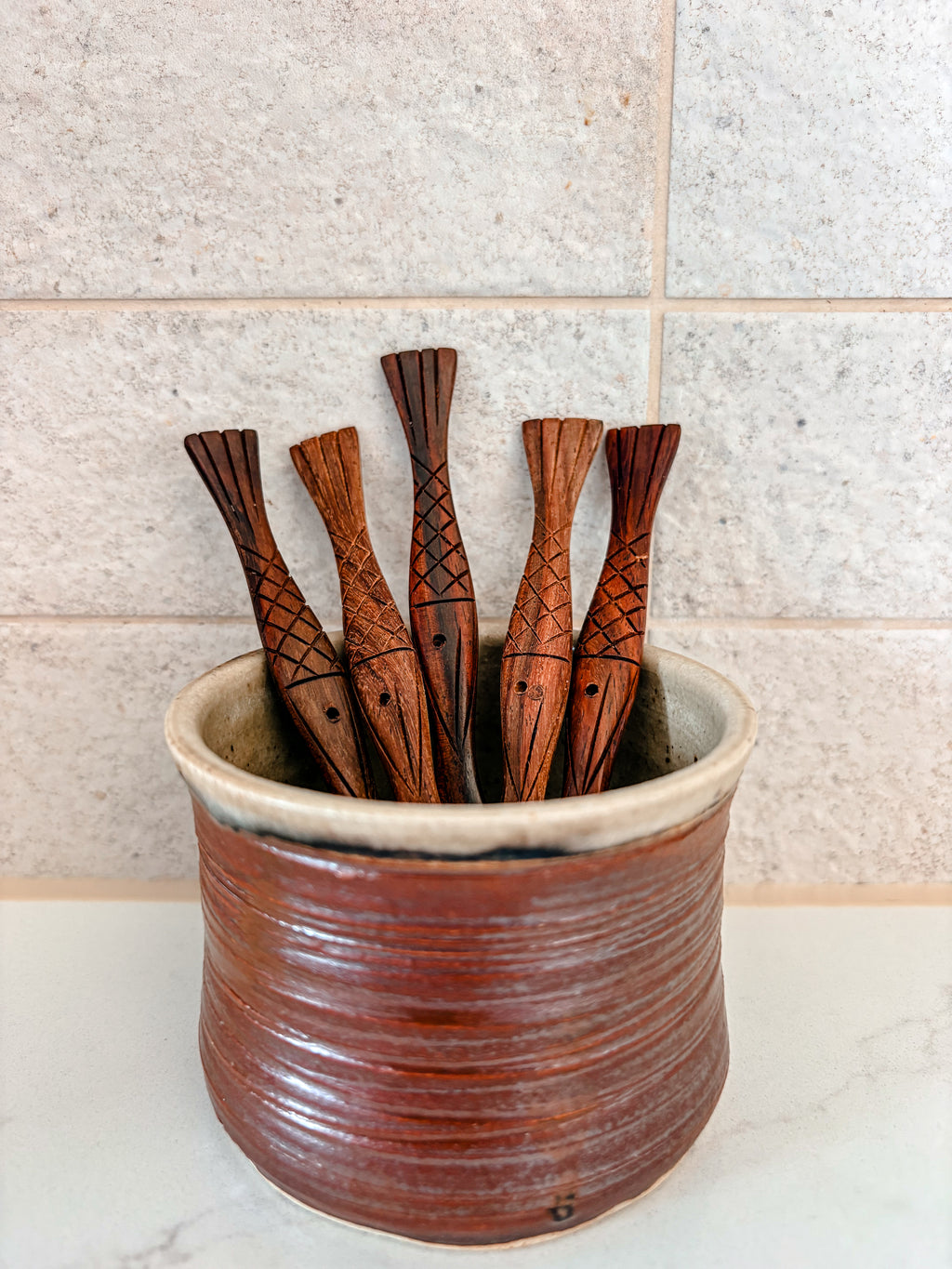 Portugal Hand Carved Fish Forks