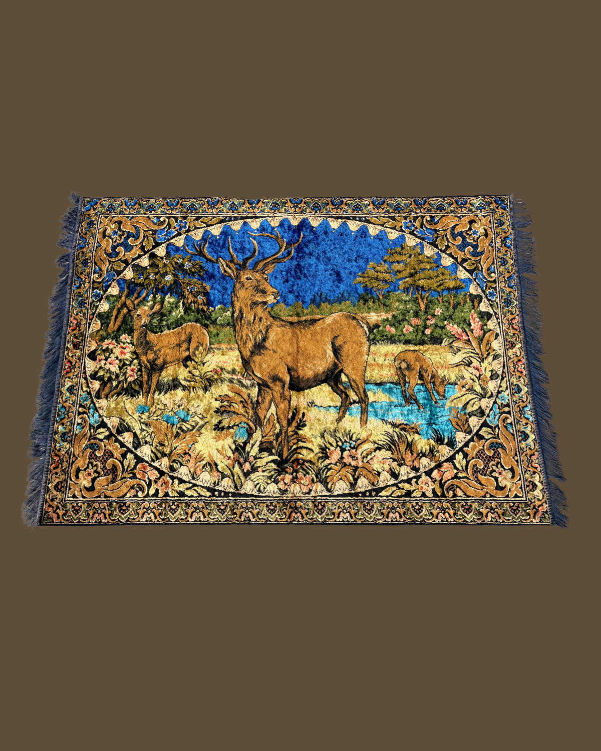Vintage Deer Tapestry Rug