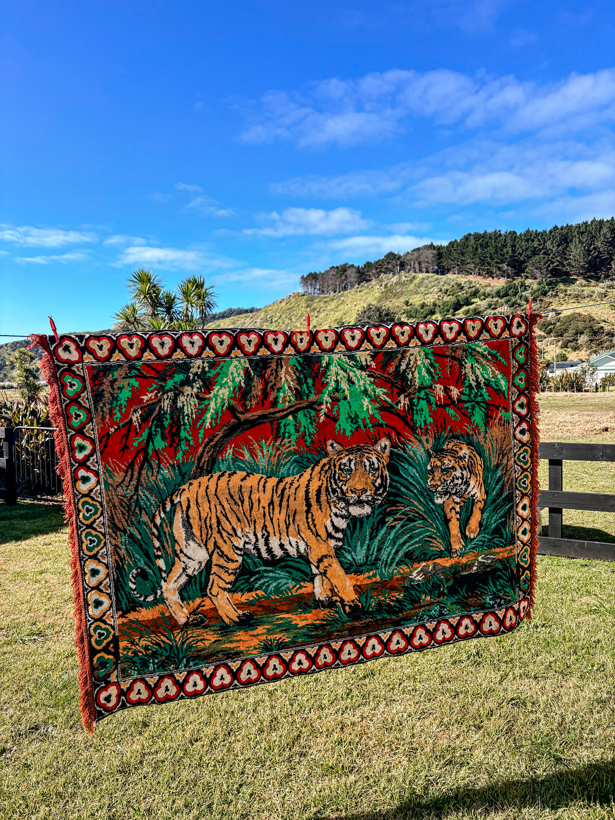 Vintage Tiger Tapestry Rug