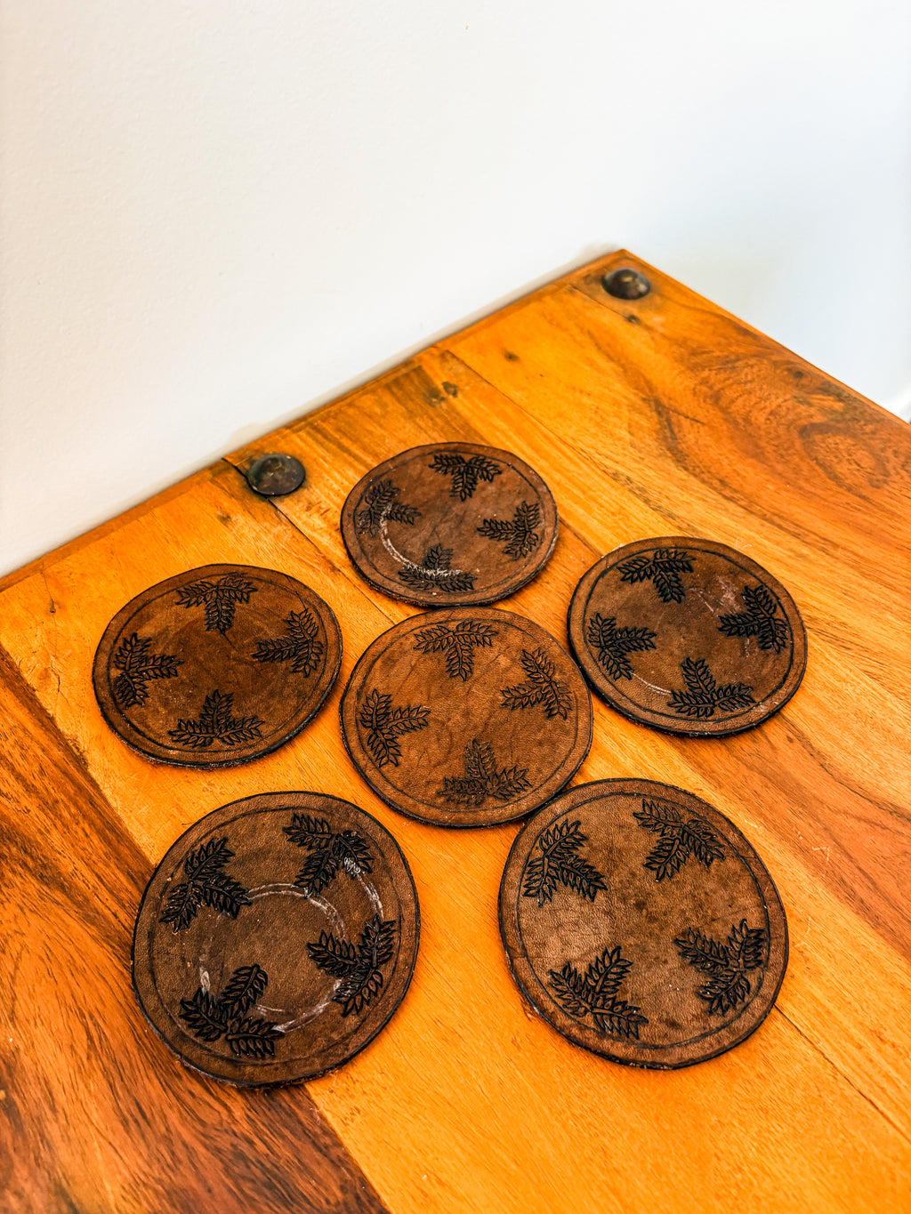 Genuine Leather Coaster x6