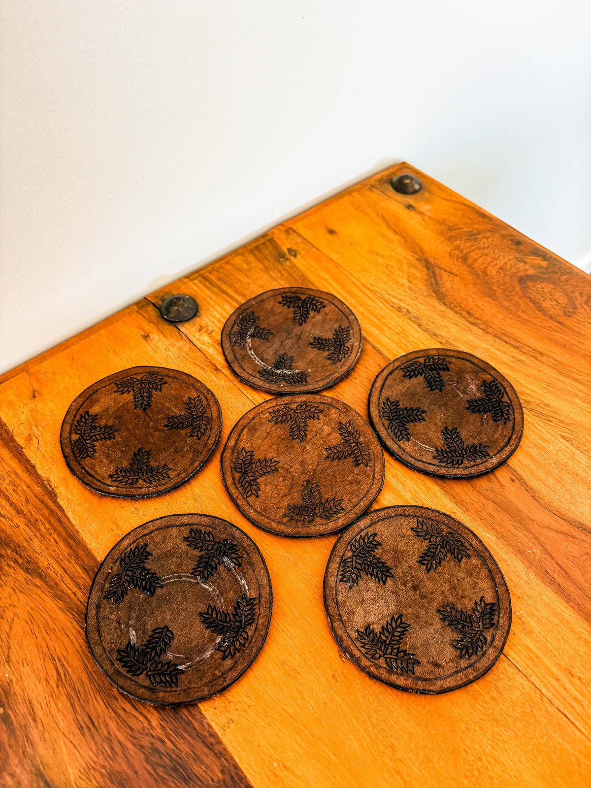Genuine Leather Coaster x6