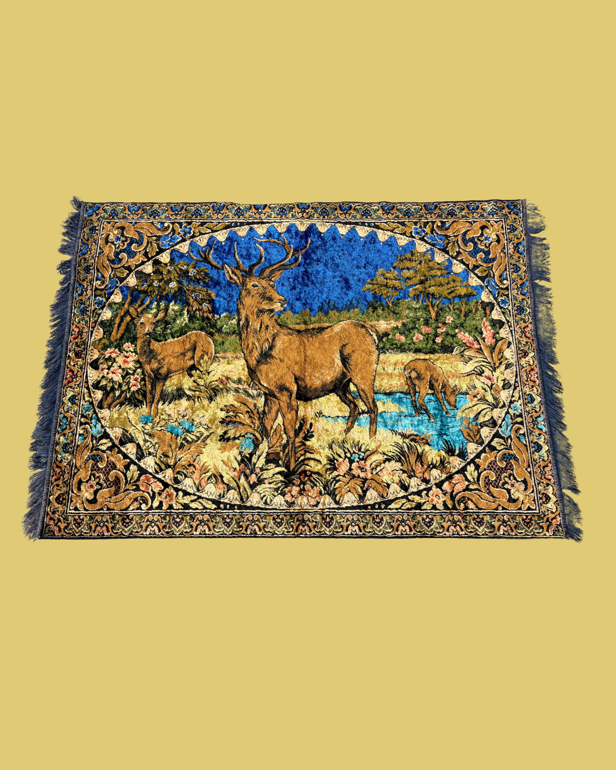 Vintage Deer Tapestry Rug