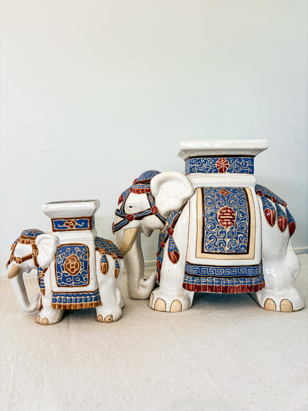 Vintage Cermic Elephant Pair