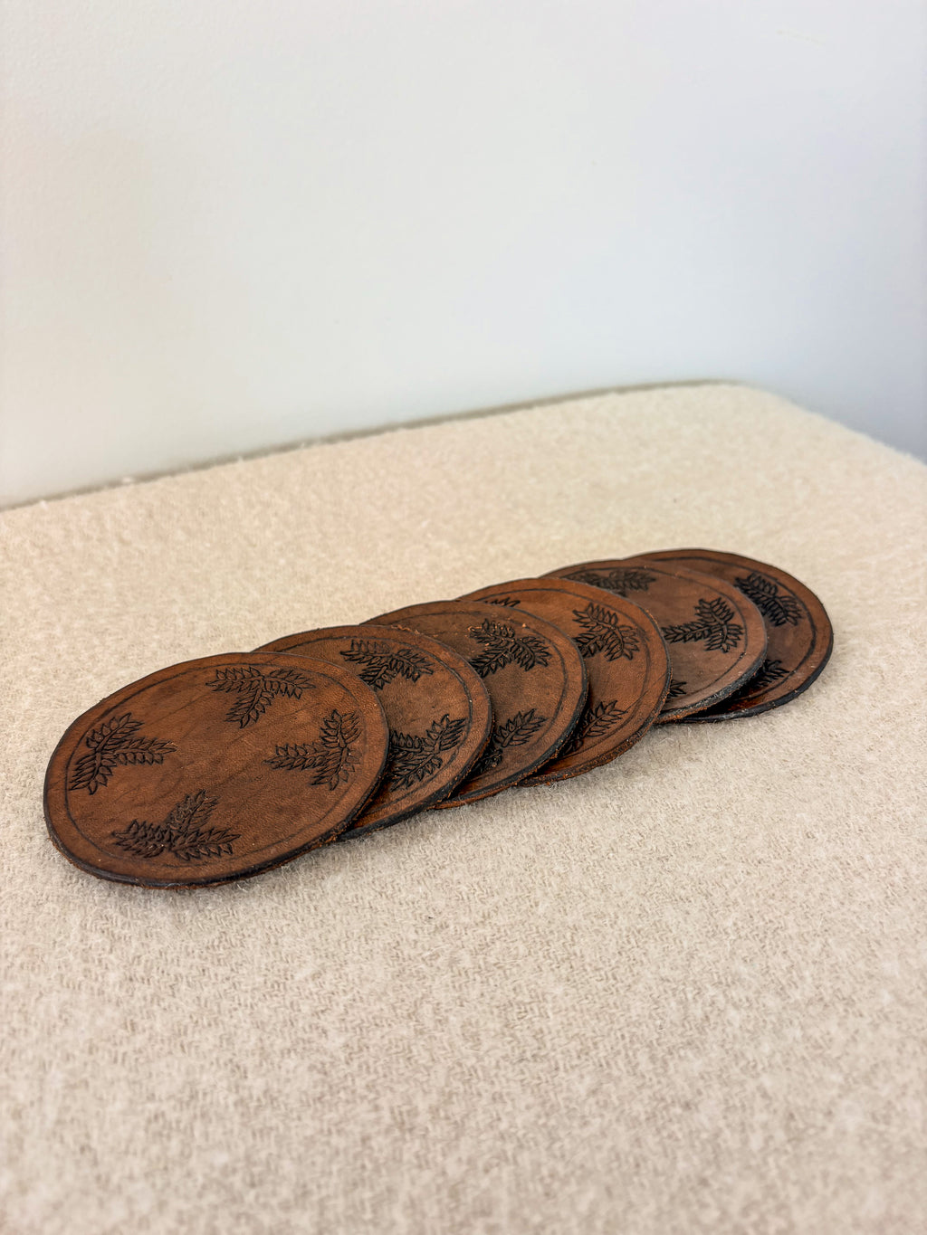 Genuine Leather Coaster x6