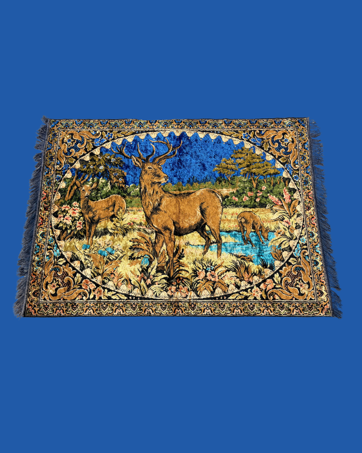 Vintage Deer Tapestry Rug