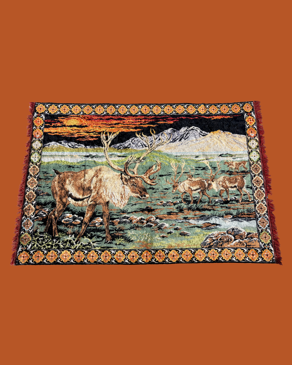 Vintage Deer Tapestry Rug