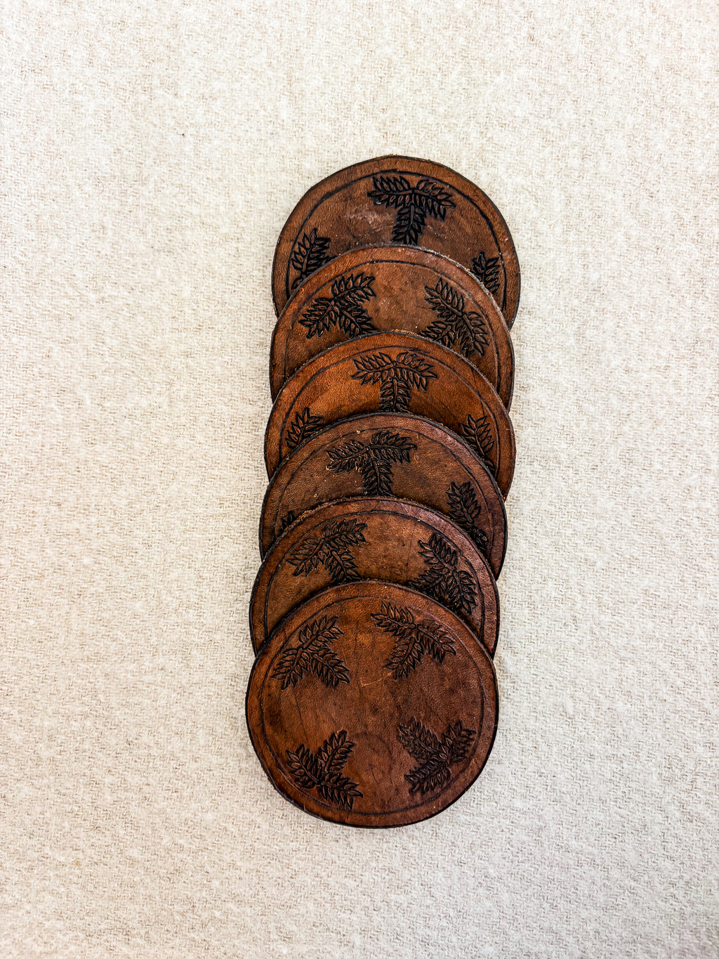 Genuine Leather Coaster x6