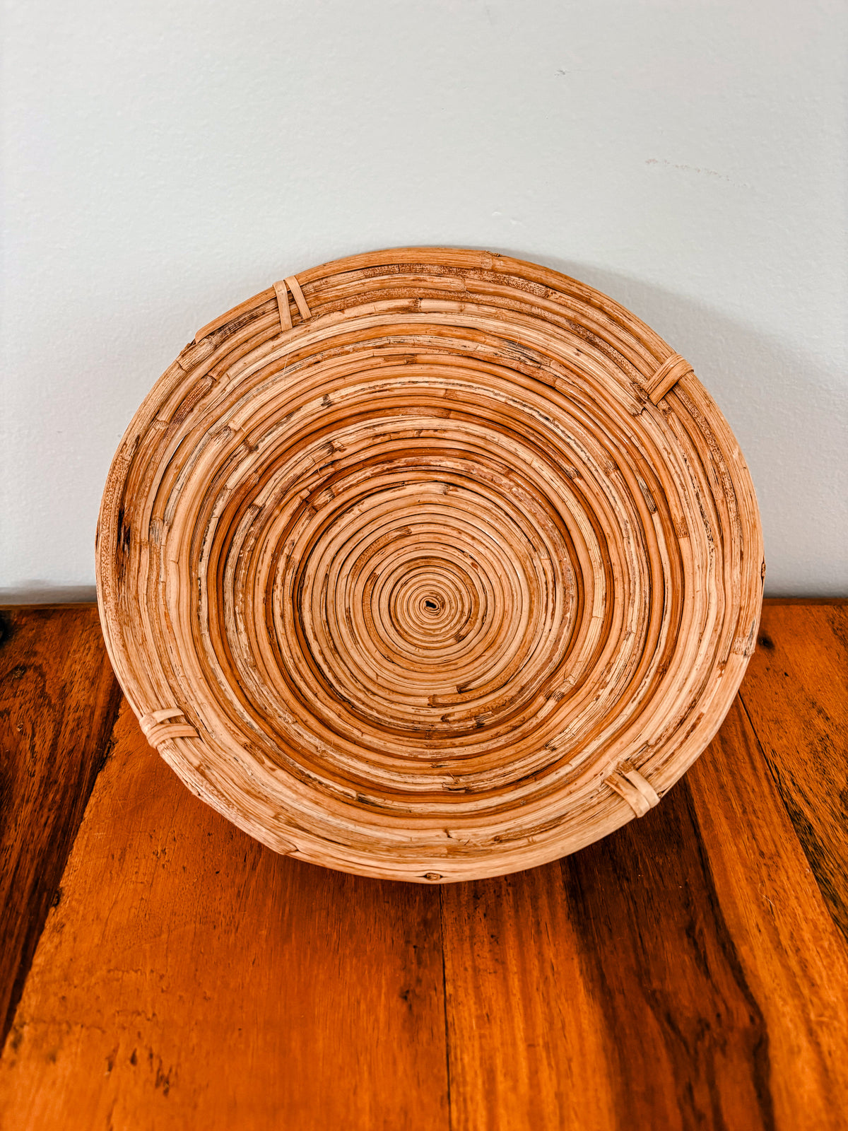 Vinatage Coiled Pencil Reed Bowl