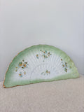 Antique Porcelain Fan Floral Tray