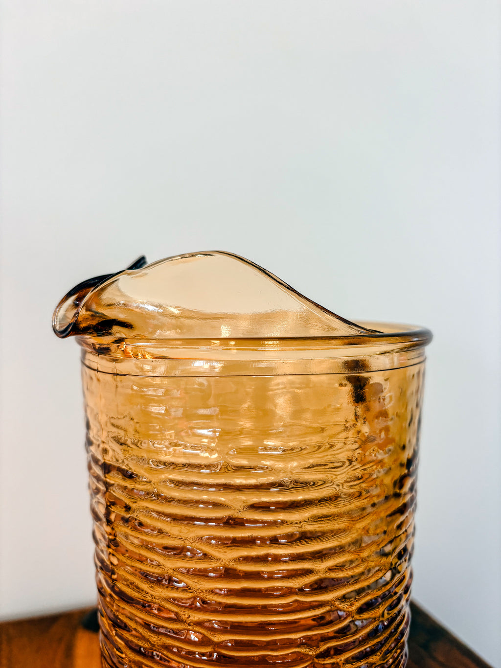Vintage Amber Anchor Hocking Soreno Glass Pitcher