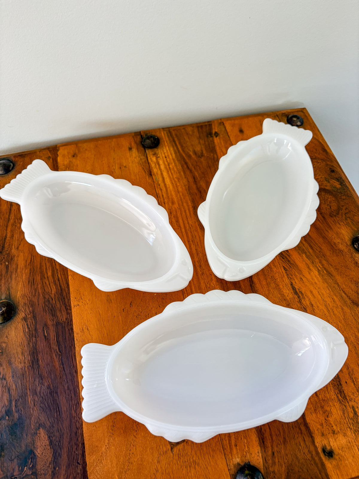 Milk Glass Fish Dish