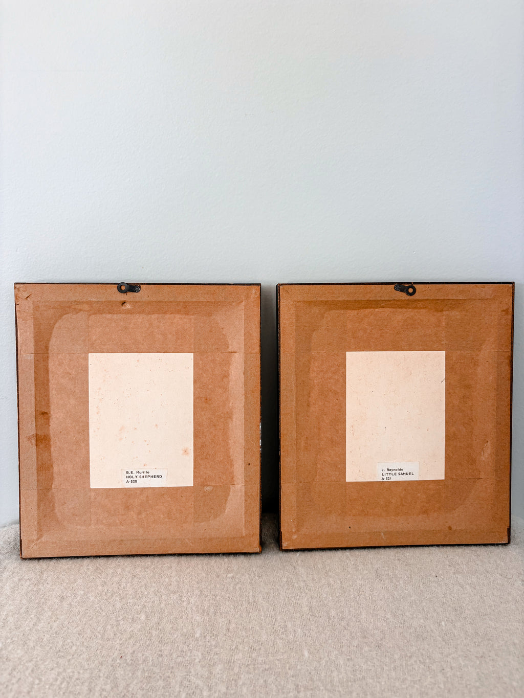 Old Prints on Satin Framed