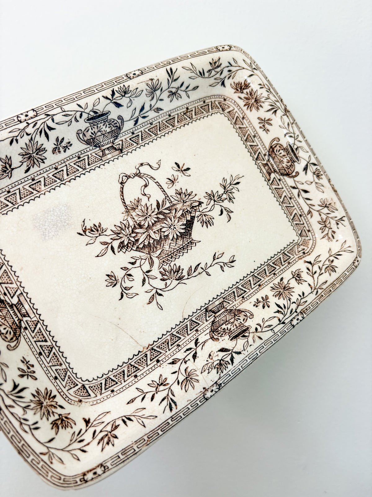 Antique Honfleur Stoneware Dish