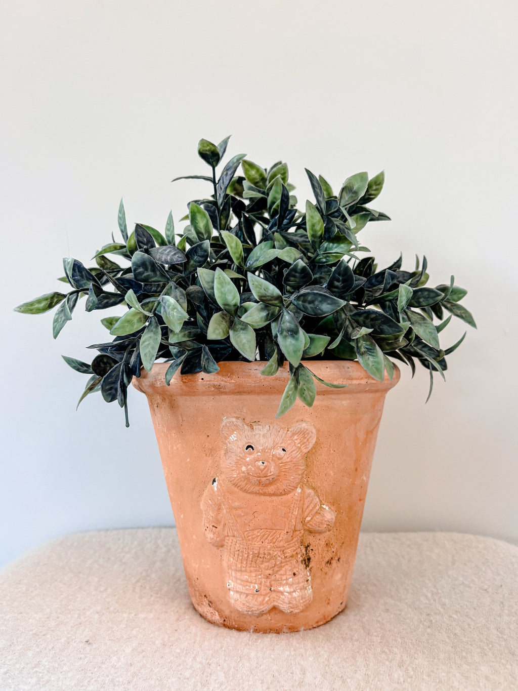 Vintage Teddy Terracotta Pot