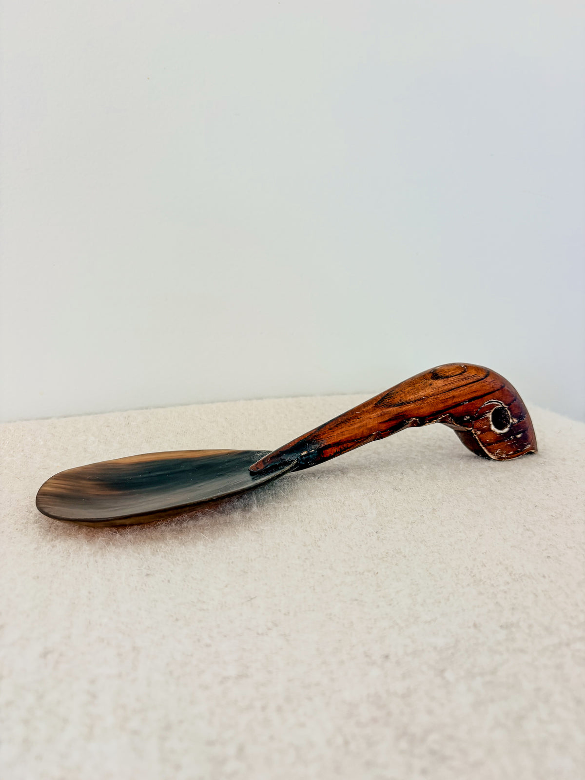 Vintage Buffalo Horn Server