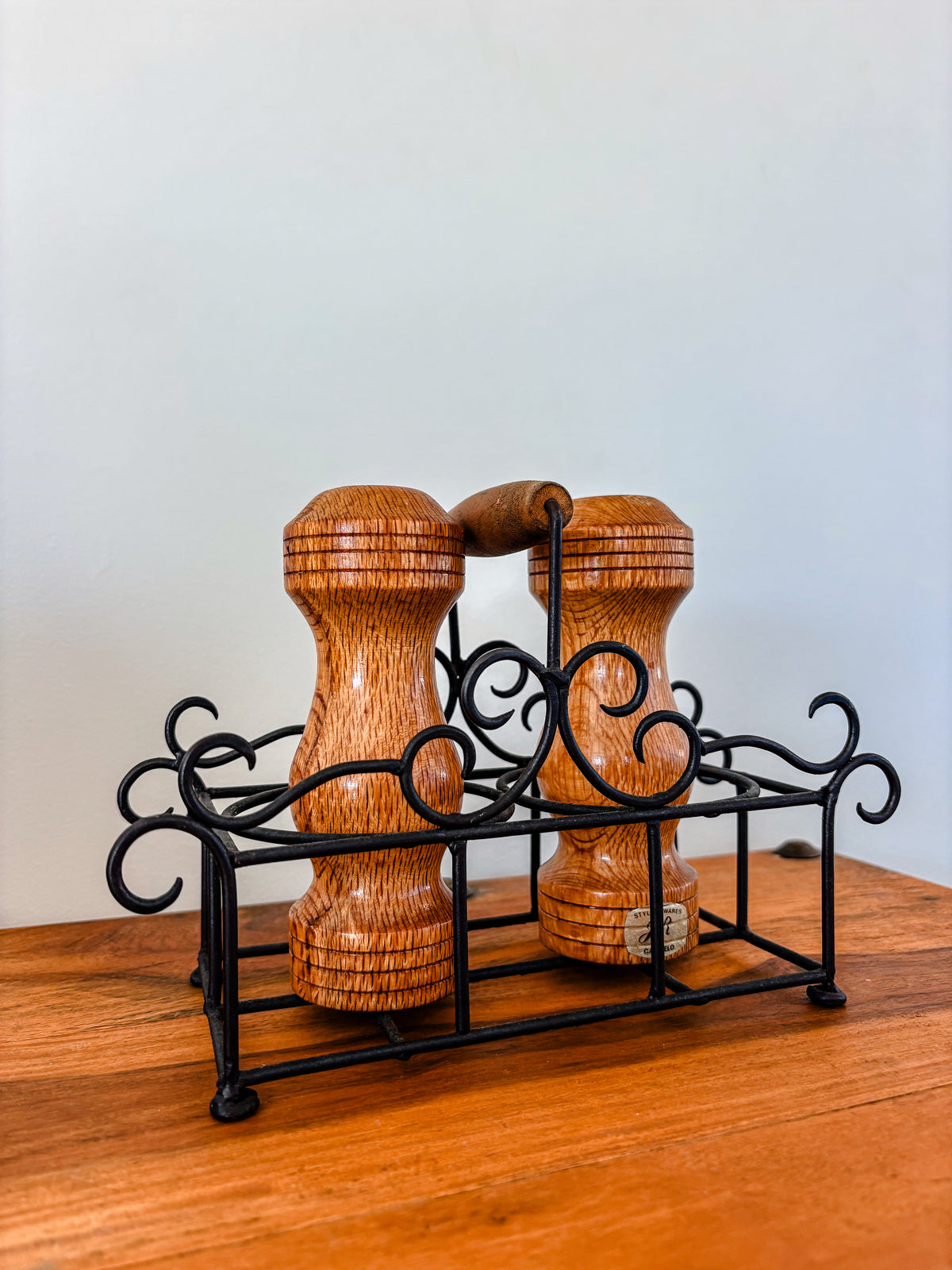 Wrought Iron Oil & Vinegar Holder
